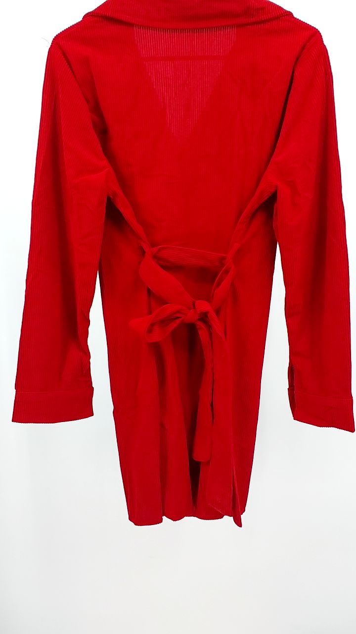 Button-Front Corduroy Shirt Dress