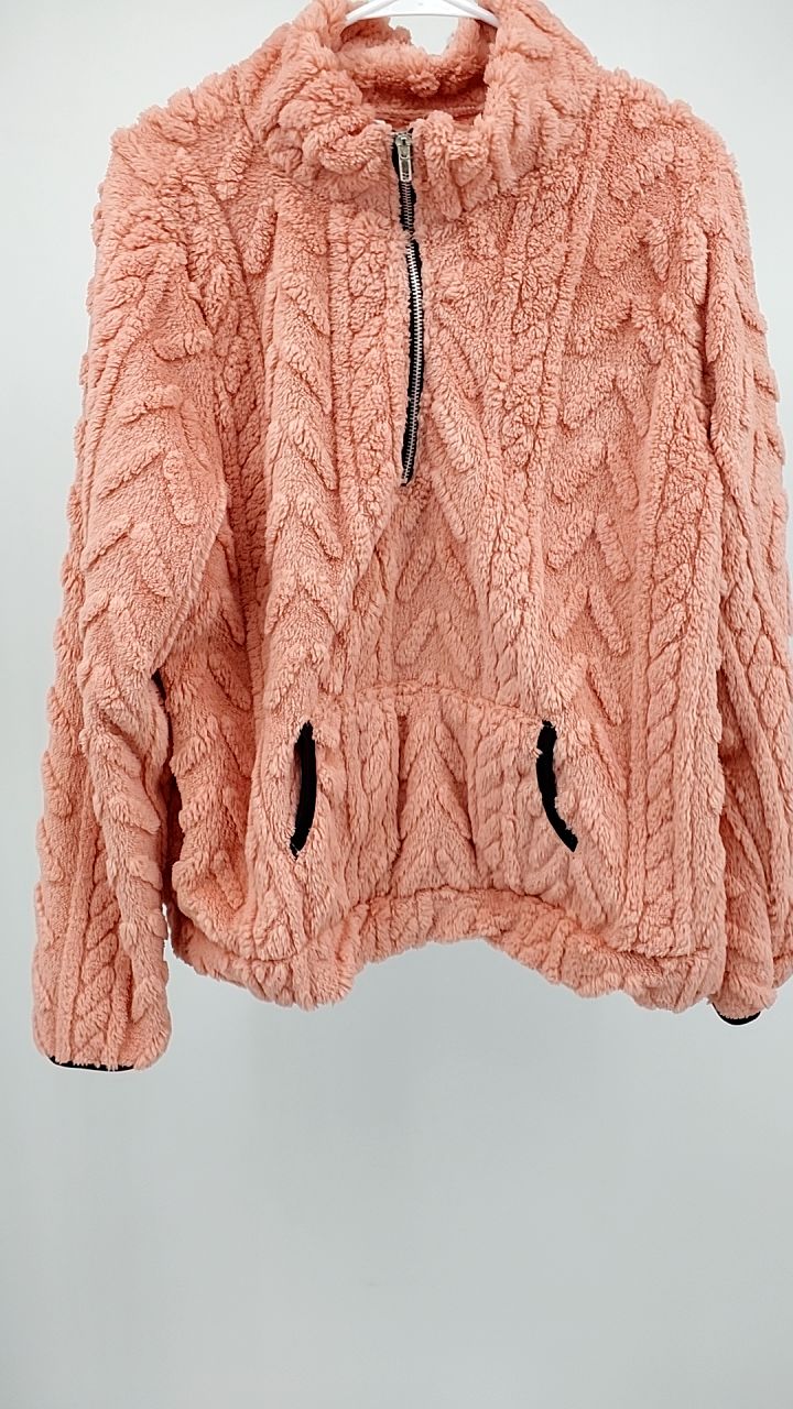 Full Size Sherpa Half Zip Sweatshirt Plus Size
