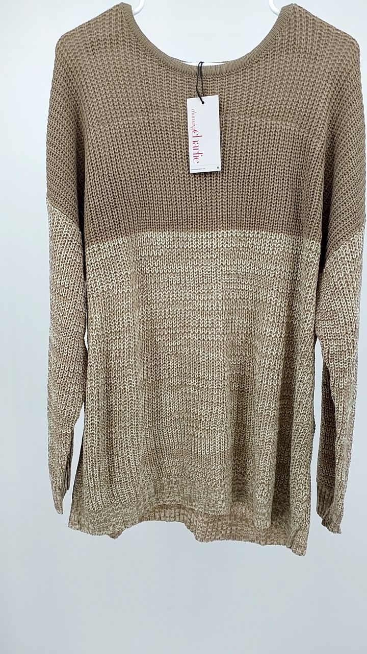Color Block Long Sleeve Oversized Sweater