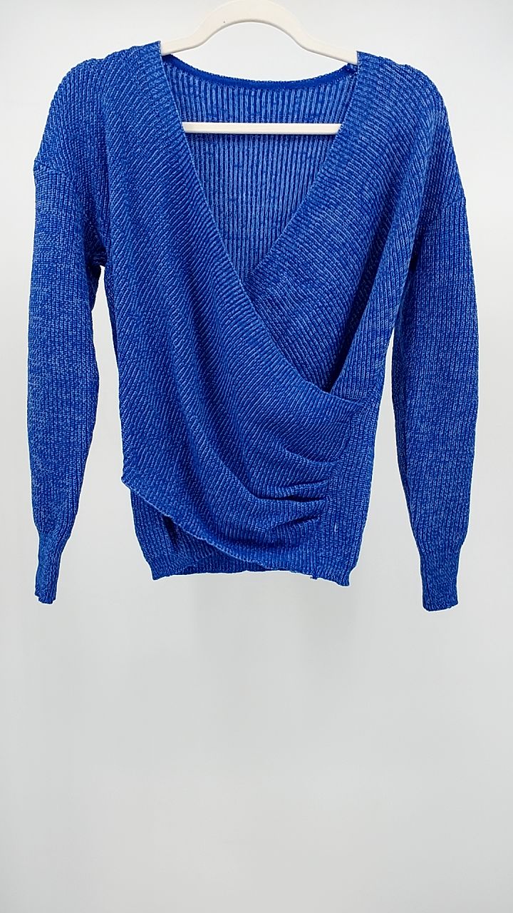 Surplice Long Sleeve Knit Top
