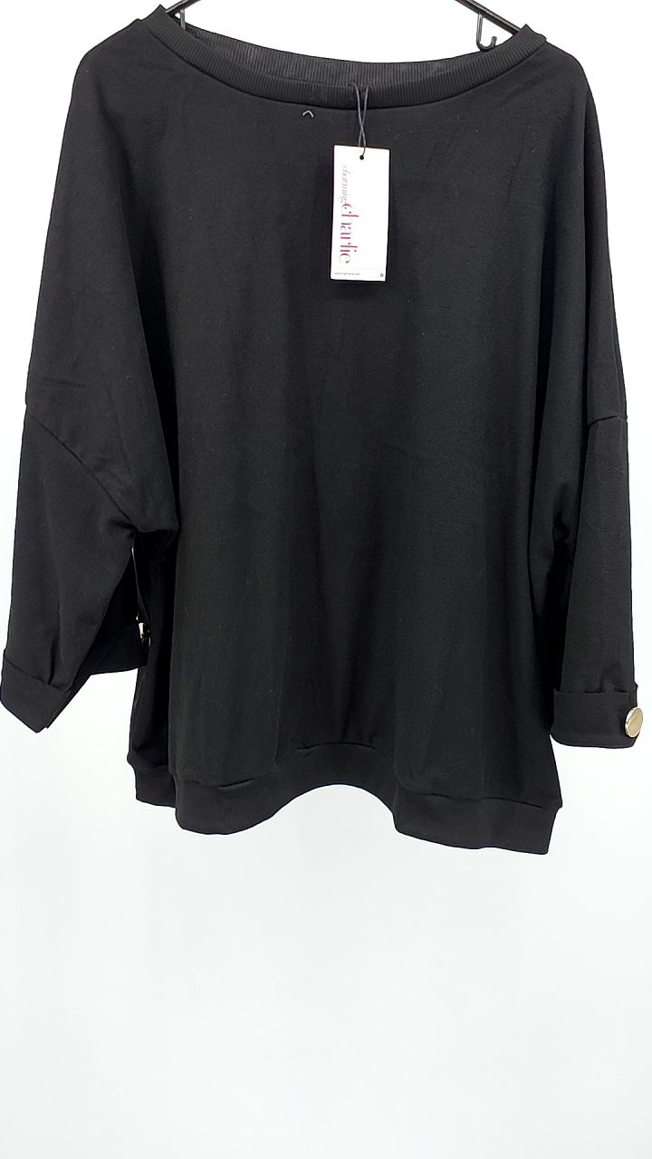 Full Size Round Neck Drop Shoulder Top with Ribbed Trim Plus Size