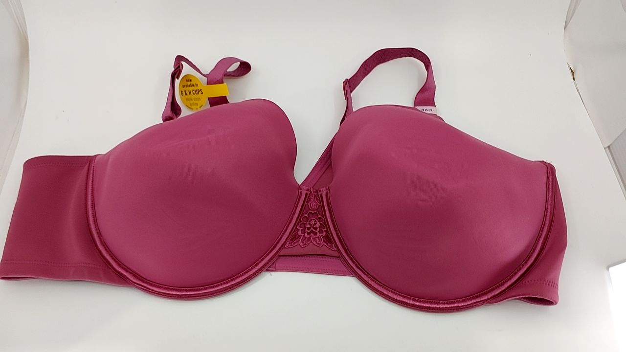 Vanity Fair Women's Full Figure Beauty Back Smoothing Bra, 4-Way Stretch Fabric, Lightly Lined Cups up to H, Underwire - Raspberry Haze, 46D - Image 2