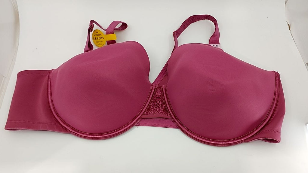 Vanity Fair Women's Full Figure Beauty Back Smoothing Bra, 4-Way Stretch Fabric, Lightly Lined Cups up to H, Underwire - Raspberry Haze, 46D - Image 3
