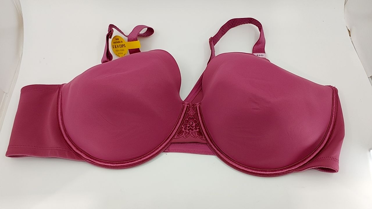 Vanity Fair Women's Full Figure Beauty Back Smoothing Bra, 4-Way Stretch Fabric, Lightly Lined Cups up to H, Underwire - Raspberry Haze, 46D - Image 3