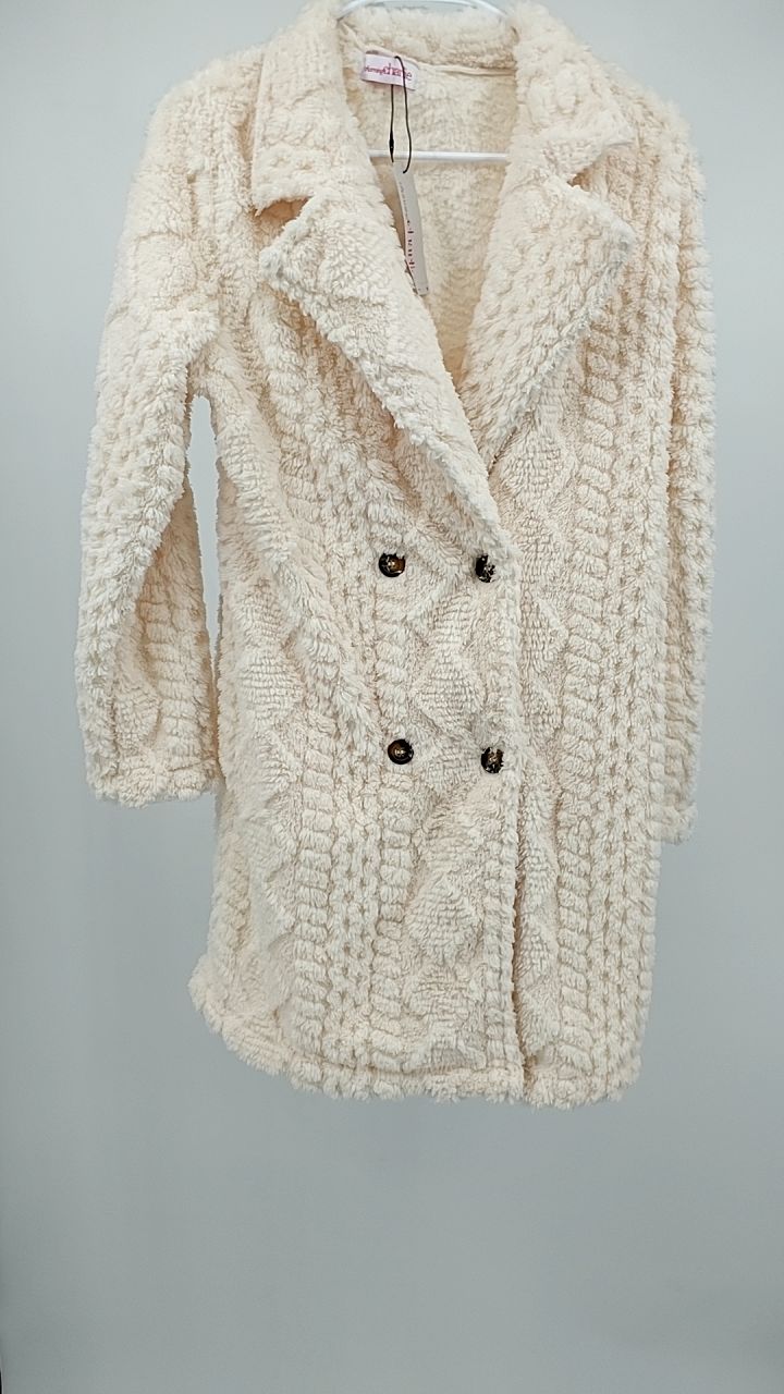 Fleece Double-Breasted Longline Coat